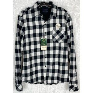 NWT Nomad Small Black White Buffalo Plaid Thermal Lined Button Down Shirt LS